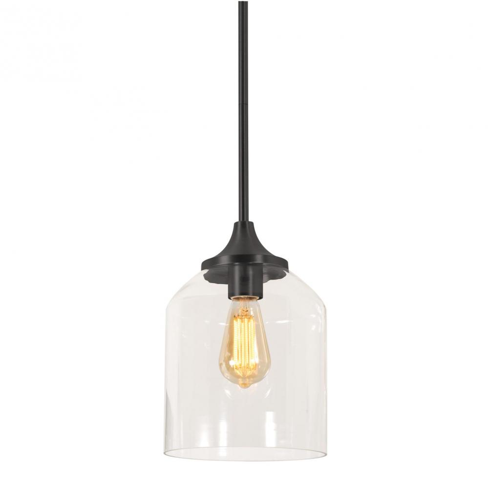 William 8'' Pendant Medium Base BK