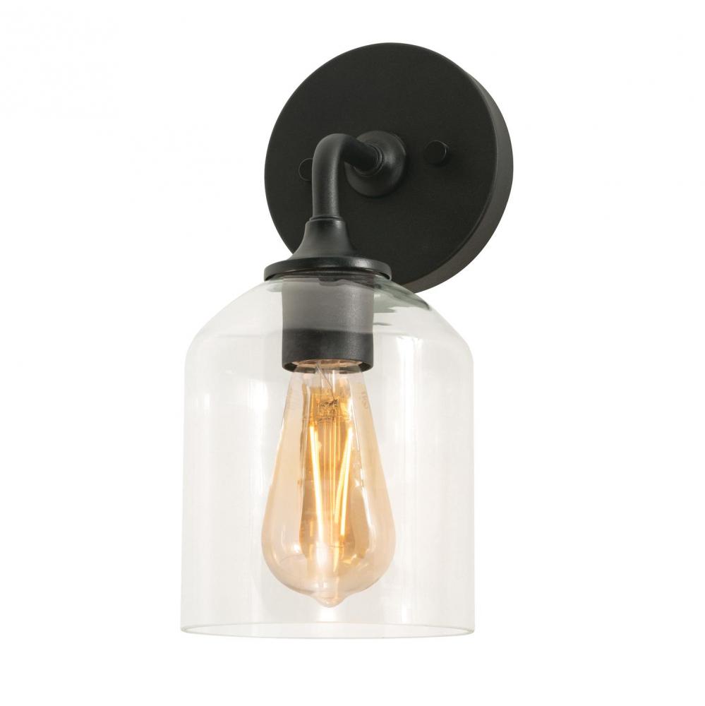 William 11'' Sconce Medium Base BK