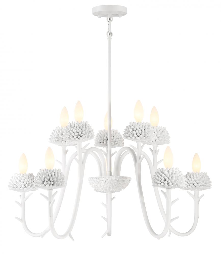 10 LIGHT TOW TIER CHANDELIER