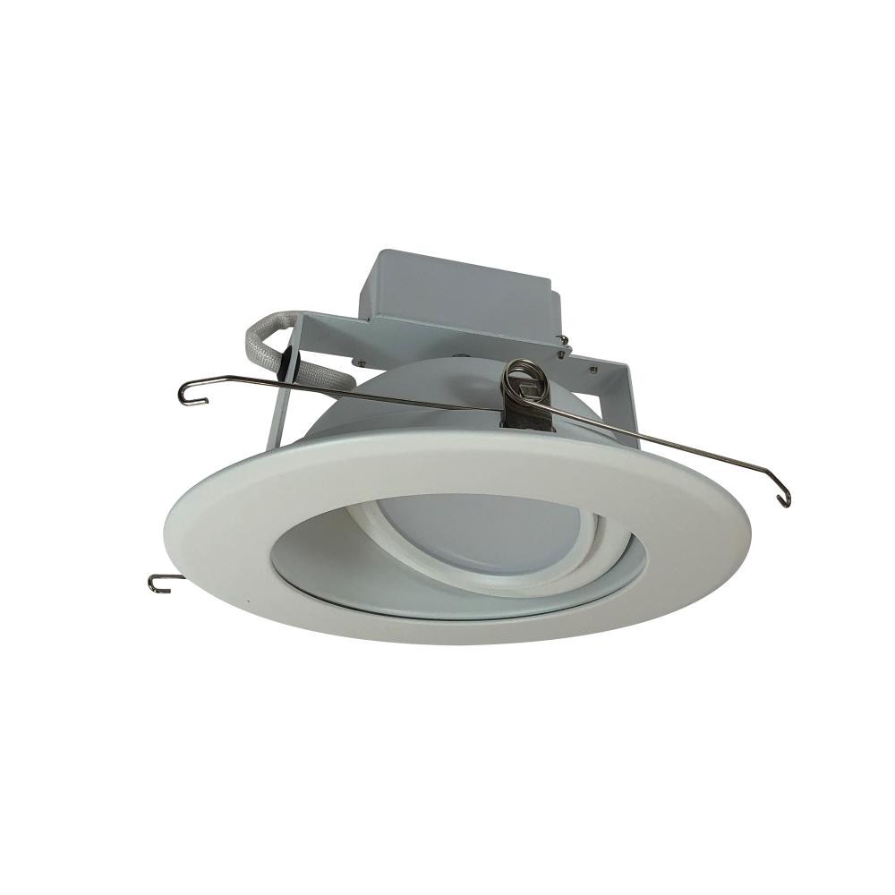 6" Cobalt Adjustable LED Retrofit, 1200lm / 14W, 4000K, White Reflector / White Flange