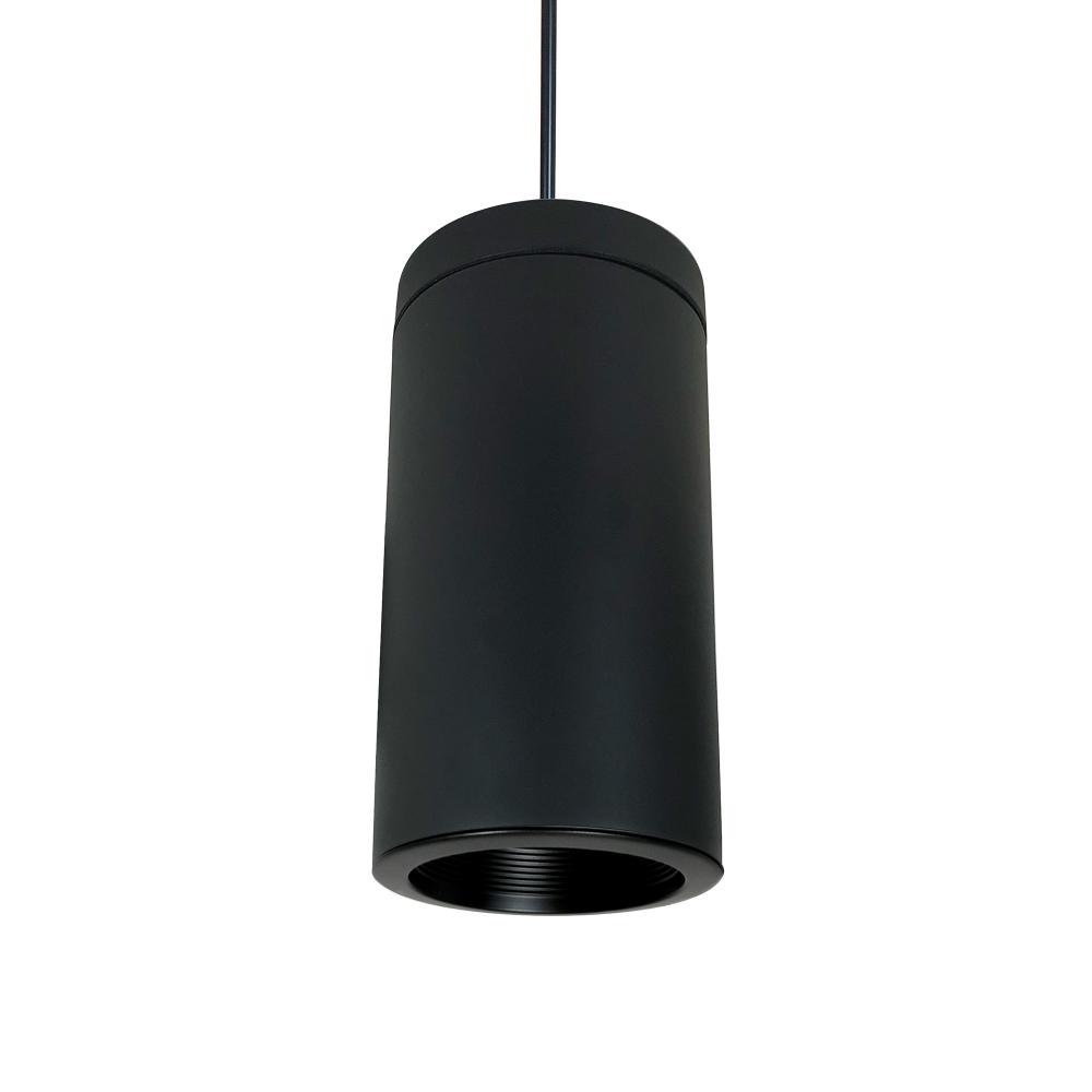 6" Cylinder, Black, Pendant Mount, 25W Med. Base, Baffle, Black