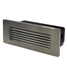 Nora NSW-841/32BN - Brick Die-Cast LED Step Light w/ Horizontal Louver Face Plate, 118lm, 4.6W, 3000K, Brushed Nickel,