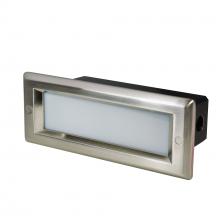Nora NSW-842/32BN - Brick Die-Cast LED Step Light w/ Frosted Lens Face Plate, 146lm, 4.6W, 3000K, Brushed Nickel,