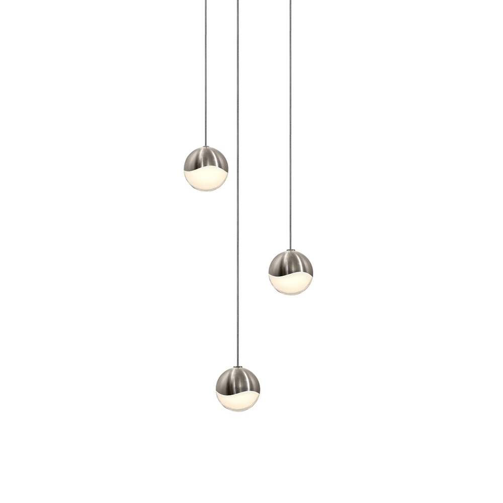 3-Light Round Small LED Pendant