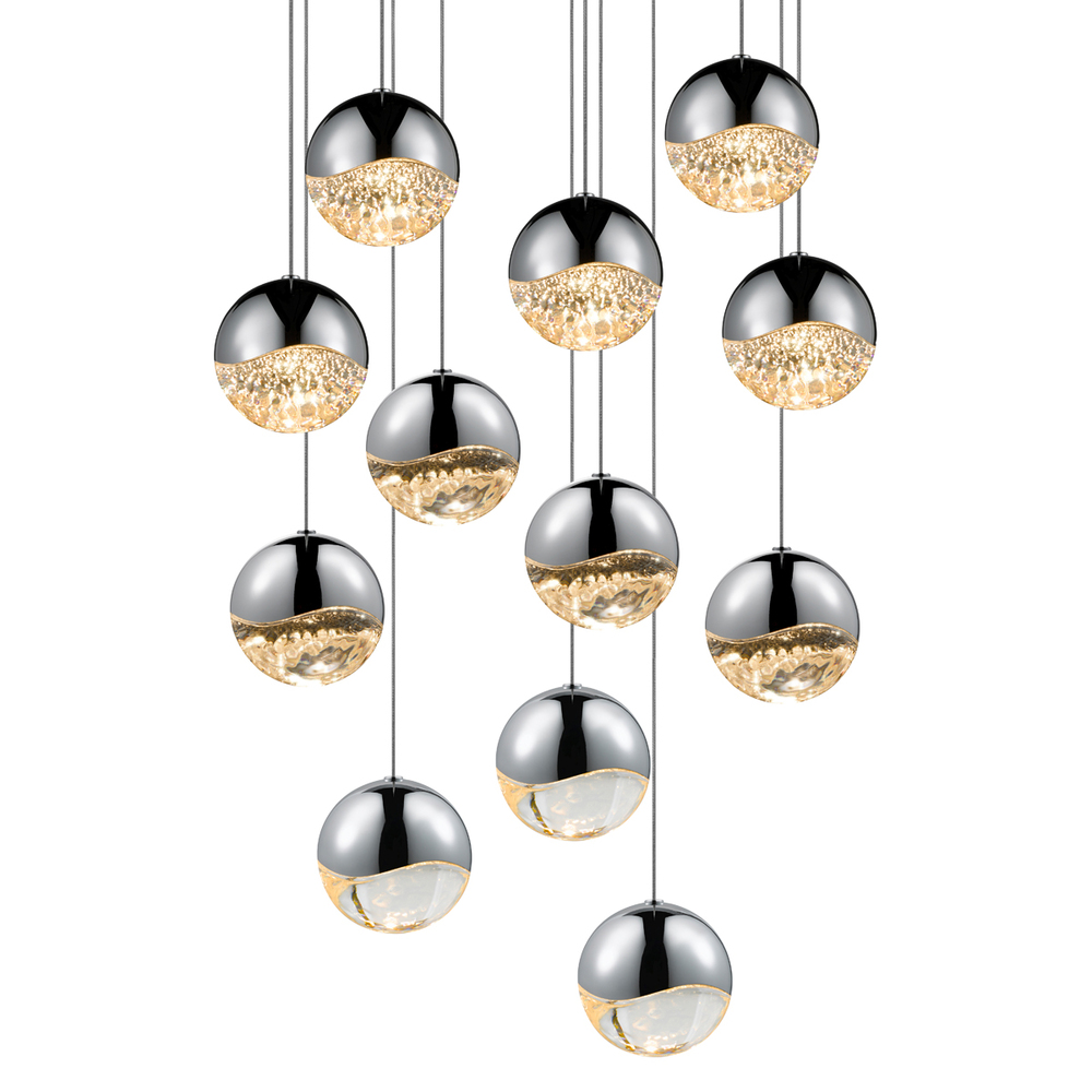 12-Light Round Large LED Pendant