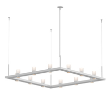 Sonneman 20QWS04C - 4' Square LED Pendant with Etched Cylinder Uplight Trim