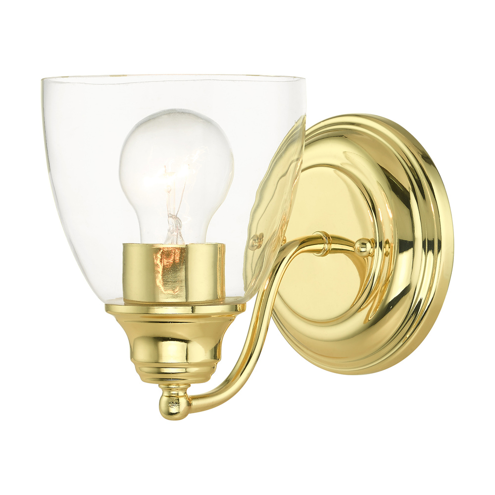 1 Lt Polished Brass Vanity Sconce