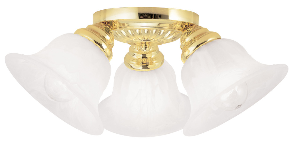 3 Light Polished Brass Ceiling Mount