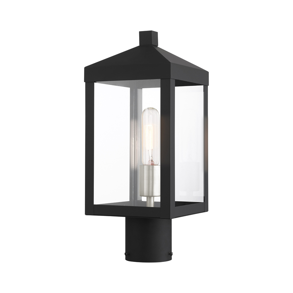 1 Lt Black Outdoor Post Top Lantern