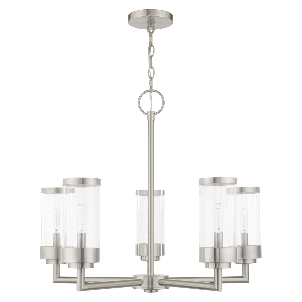 5 Lt Brushed Nickel Outdoor Chandelier