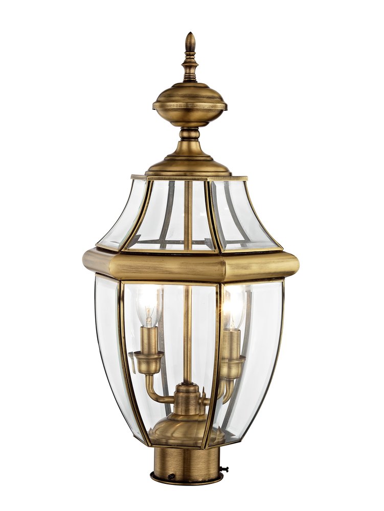 2 Light AB Outdoor Post Lantern