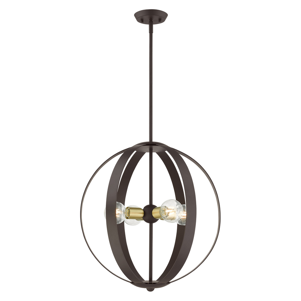 4 Lt Bronze Chandelier