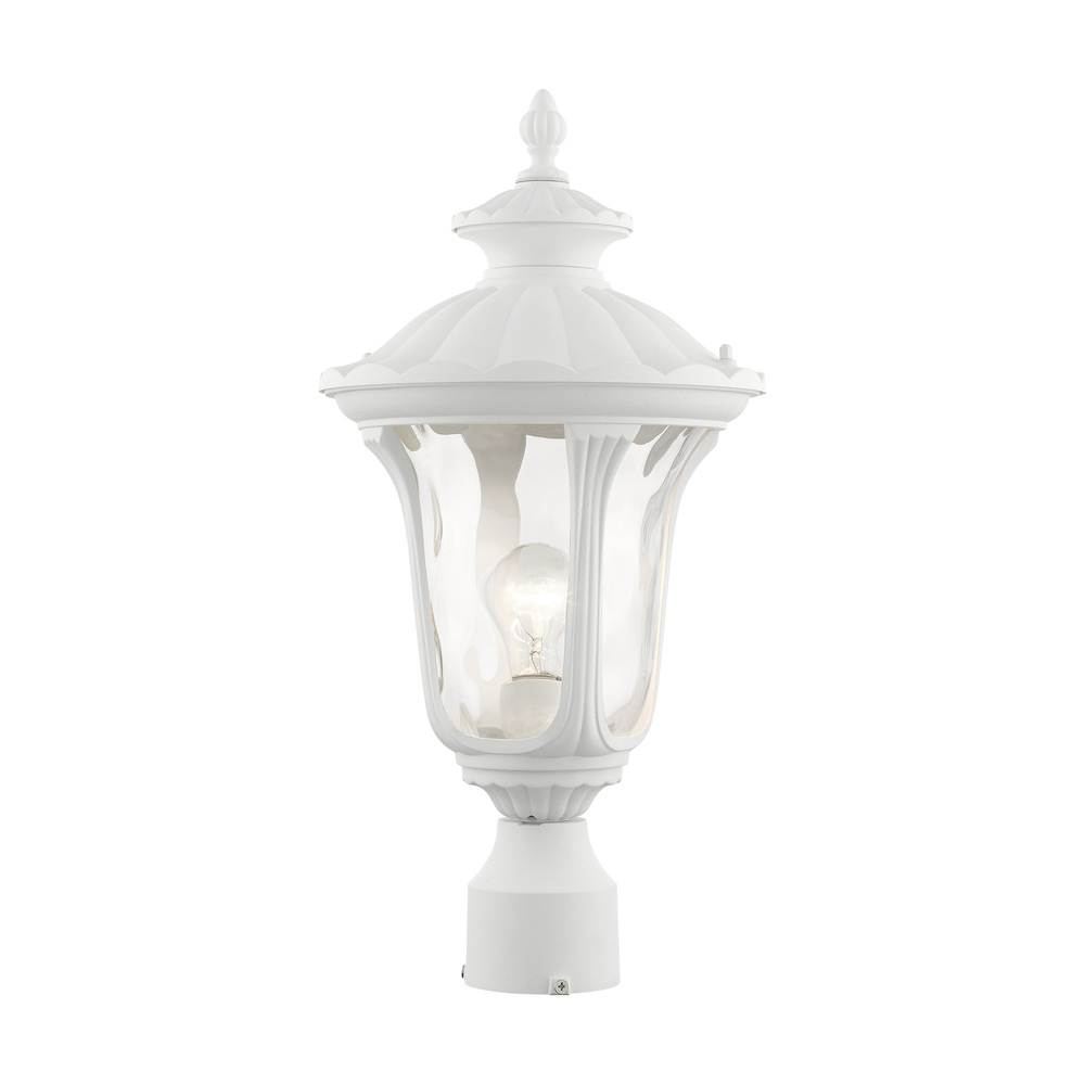 1 Lt Textured White Outdoor Post Top Lantern