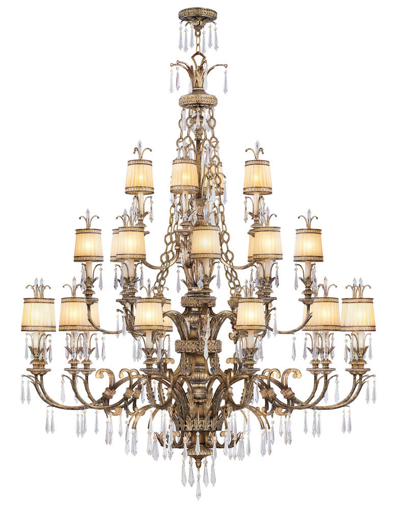 24 Light Vintage Gold Leaf Chandelier