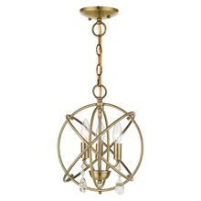 Livex Lighting 40903-01 - 3 Lt Antique Brass Convertible Chandelier / Semi Flush