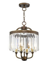 Livex Lighting 50543-64 - 4 Light PBZ Mini Chandelier/Flush Mount