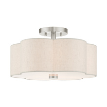 Livex Lighting 58063-91 - 3 Lt Brushed Nickel Semi Flush