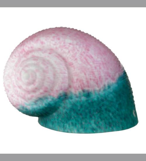 5"W X 6"L PINK/TEAL PATE-DE-VERRE SNAIL SHADE