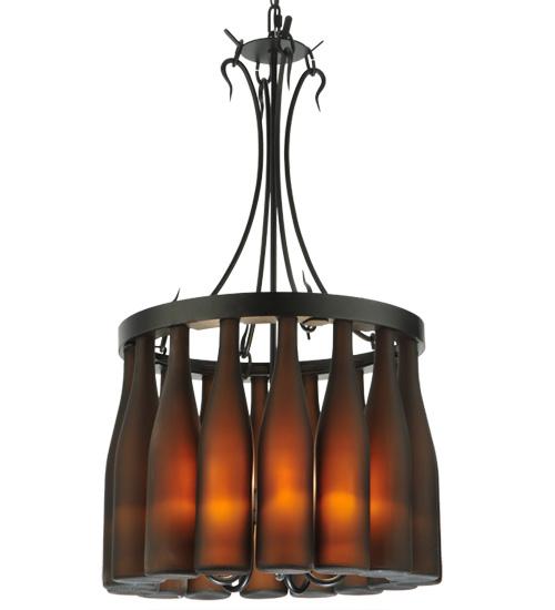 18"W Tuscan Vineyard Villa 16 Wine Bottle Chandelier