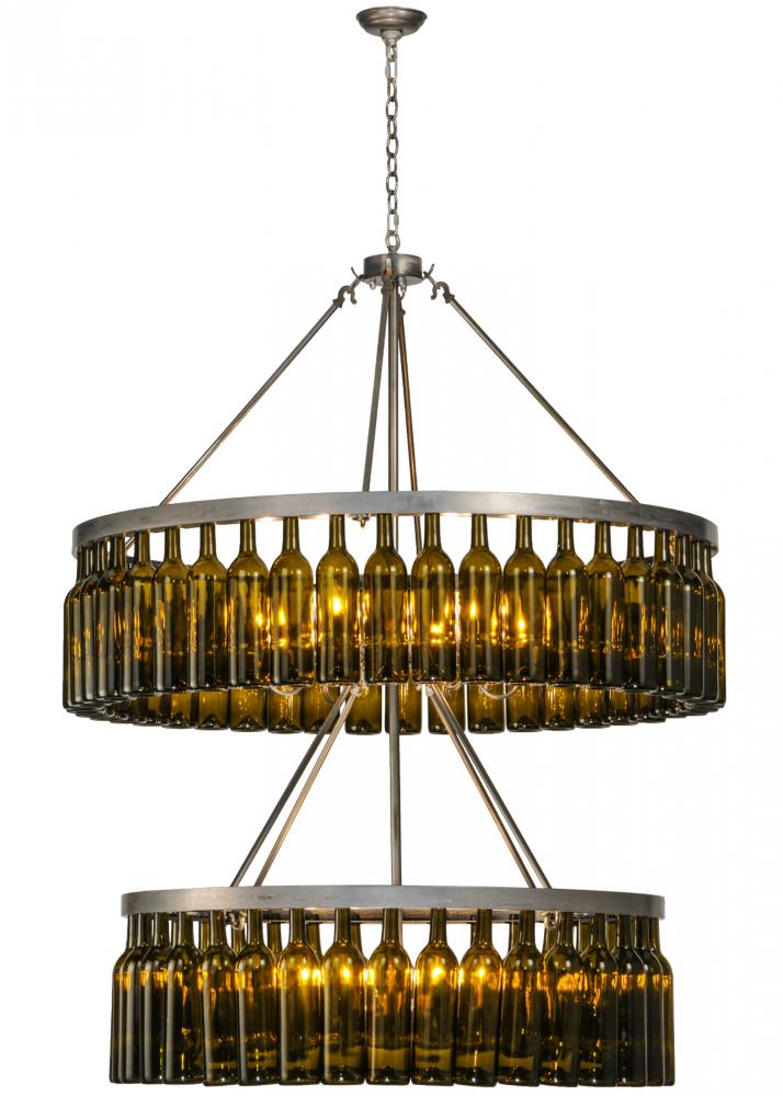 46"W Tuscan Vineyard Estate 80 Wine Bottle Two Tier Chandelier