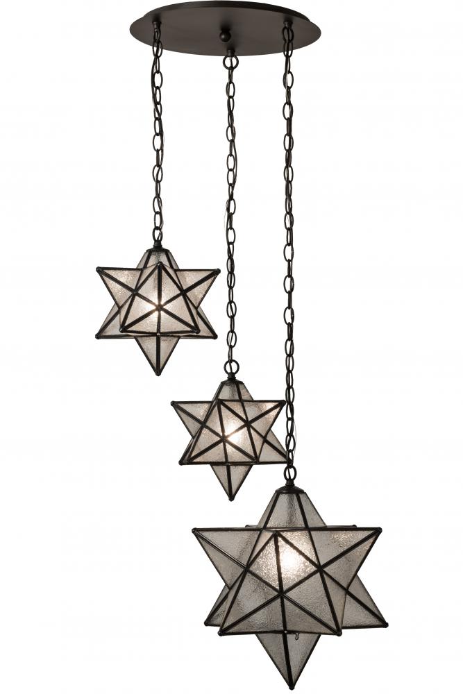 26" Wide Moravian Star 3 LT Cascading Pendant