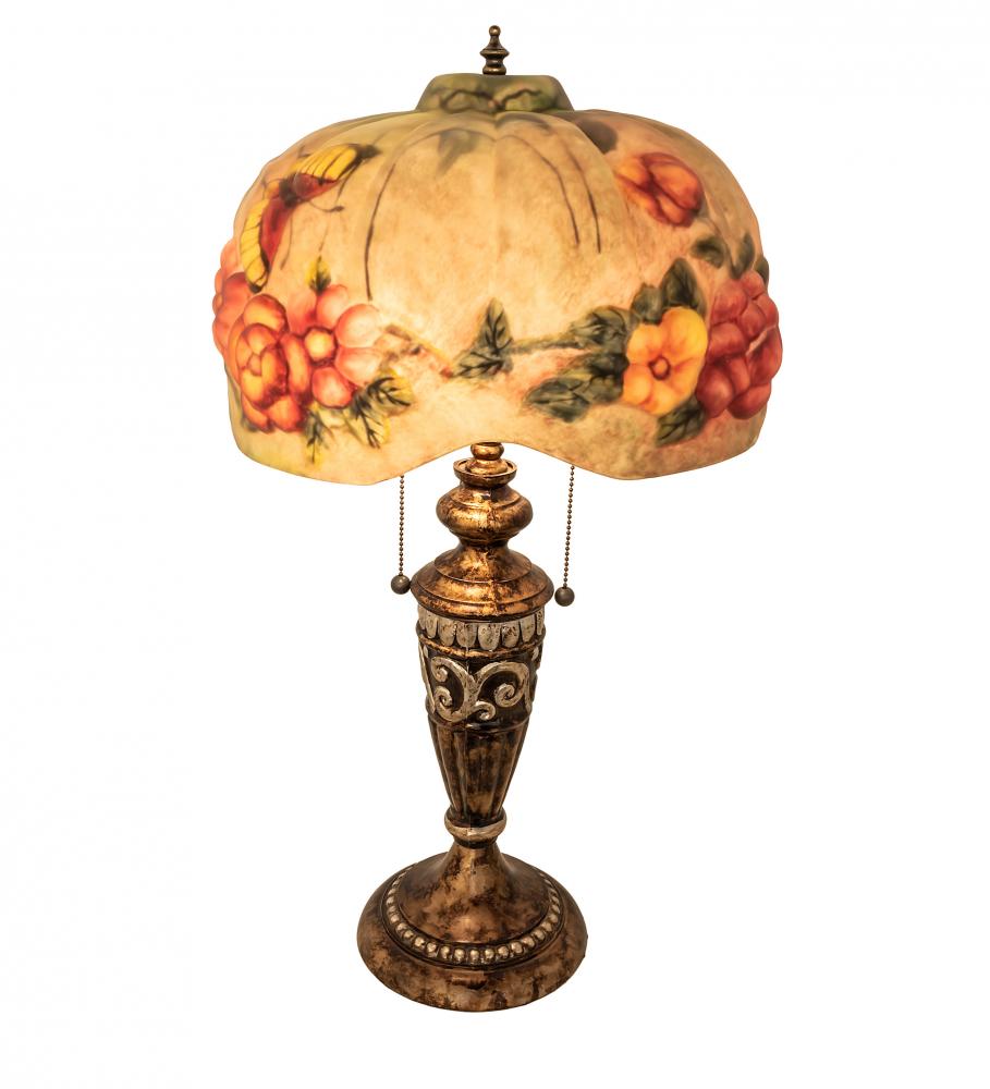 27" High Puffy Butterfly & Flowers Table Lamp