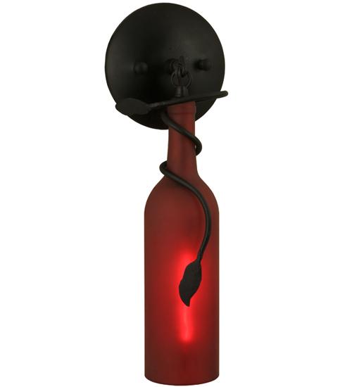 5"W Tuscan Vineyard Frosted Red Wine Bottle Wall Sconce