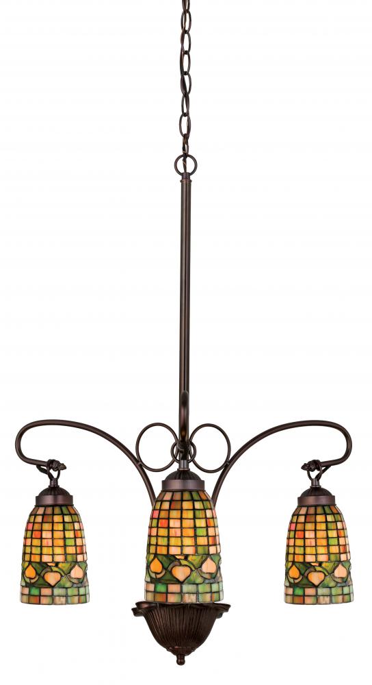 24"W Tiffany Acorn 3 LT Chandelier