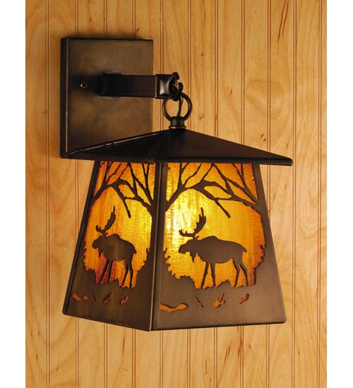 7" Wide Moose at Dawn Hanging Wall Sconce