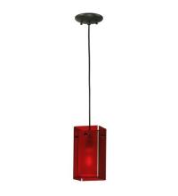 Meyda Blue 111274 - 5"Sq Metro Red Quadrato Mini Pendant