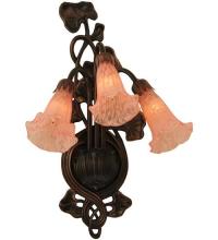 Meyda Blue 11246 - 10.5"W Pink Pond Lily 3 LT Wall Sconce