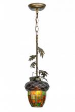 Meyda Blue 121872 - 7"W Greenbriar Oak Mini Pendant