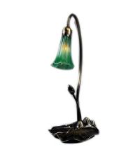 Meyda Blue 12859 - 16" High Green Pond Lily Mini Lamp