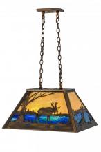 Meyda Blue 144700 - 23" Long Moose at Lake Oblong Pendant