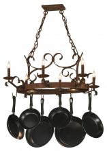 Meyda Blue 149135 - 36" Long Handforged Oval 6 Light Pot Rack