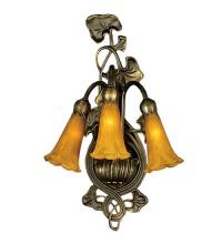 Meyda Blue 17191 - 10.5"W Amber Pond Lily 3 LT Wall Sconce