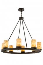 Meyda Blue 172274 - 36"W Loxley Jadestone 8 LT Chandelier