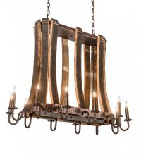 Meyda Blue 191902 - 40"L Barrel Stave Madera 12 LT Oblong Chandelier