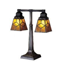 Meyda Blue 27879 - 20" High Diamond Craftsman 2 Arm Desk Lamp