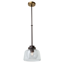 Artcraft AC10050OB - Single Clear Seeded Glass Pendant (Oil Rubbed Bronze & Brass)