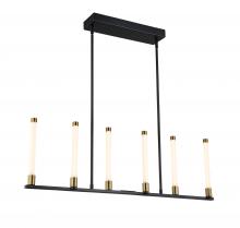 Artcraft SC13086BB - Infiniti Collection 6-Light Integrated LED Island Light, Matte Black & Brass