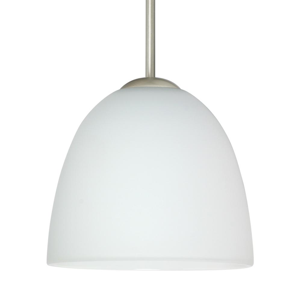 Besa Sasha LED Pendant Opal Matte Satin Nickel 1x9W LED, 15Ft. Cord