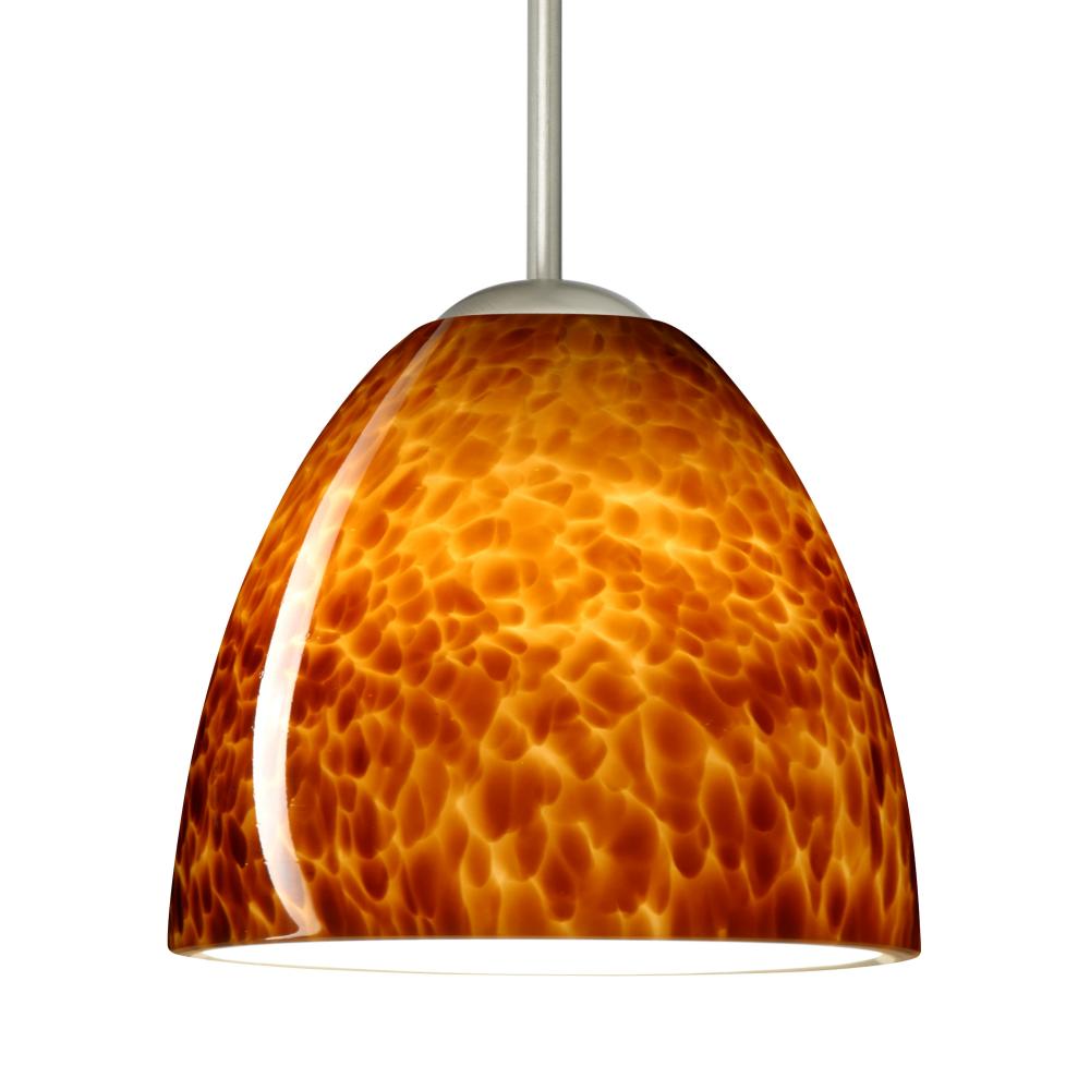 Besa Sasha LED Pendant Amber Cloud Satin Nickel 1x9W LED, 15Ft. Cord