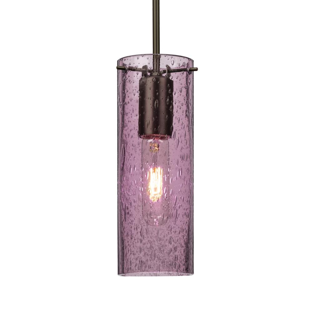 Besa, Juni 10 Cord Pendant, Plum Bubble, Bronze, 1x60W Medium Base, 15Ft. Cord