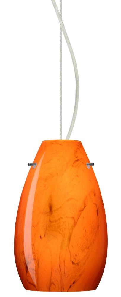 Besa Pera 9 LED Pendant Habanero Satin Nickel 1x9W LED