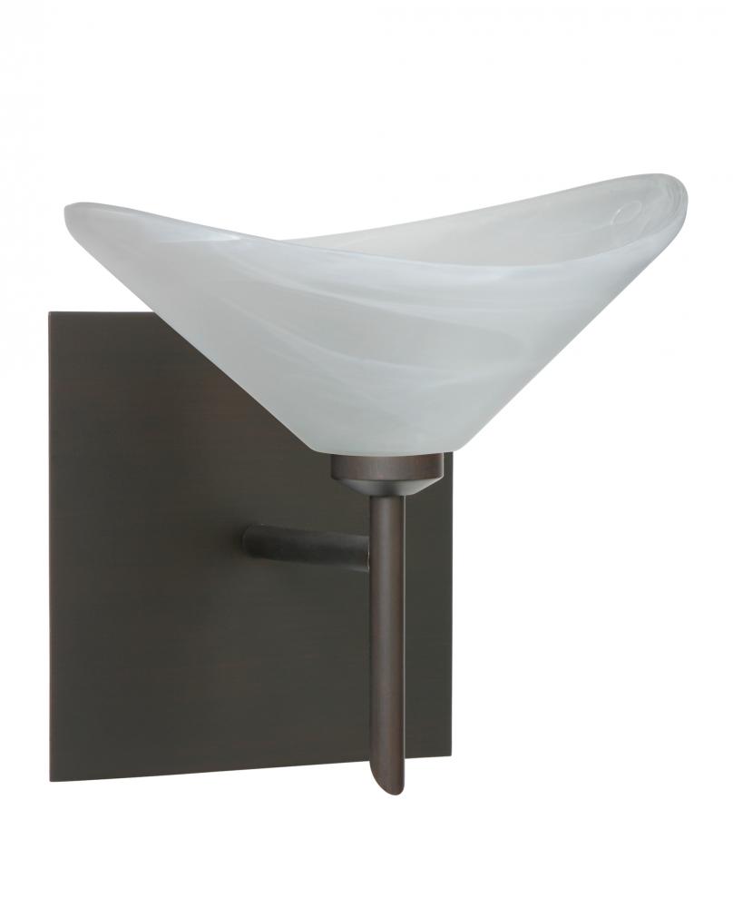 Besa Wall With SQ Canopy Hoppi Bronze Marble 1x3W LED