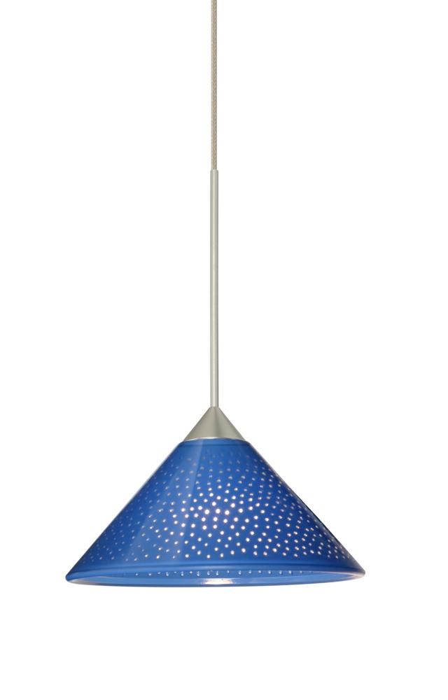 Besa Pendant Kona Satin Nickel Blue Starpoint 1x50W Halogen