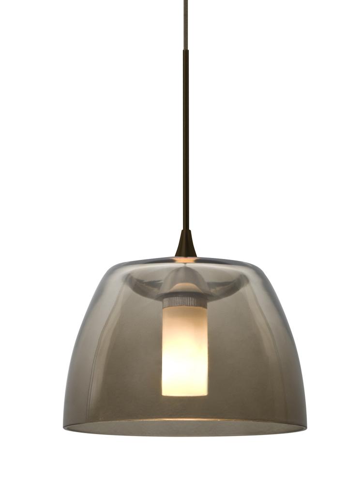 Besa Spur Cord Pendant, Smoke, Bronze Finish, 1x3W LED