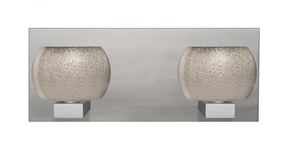 Besa, Keno Vanity, Smoke Sand, Satin Nickel Finish, 2x3W LED