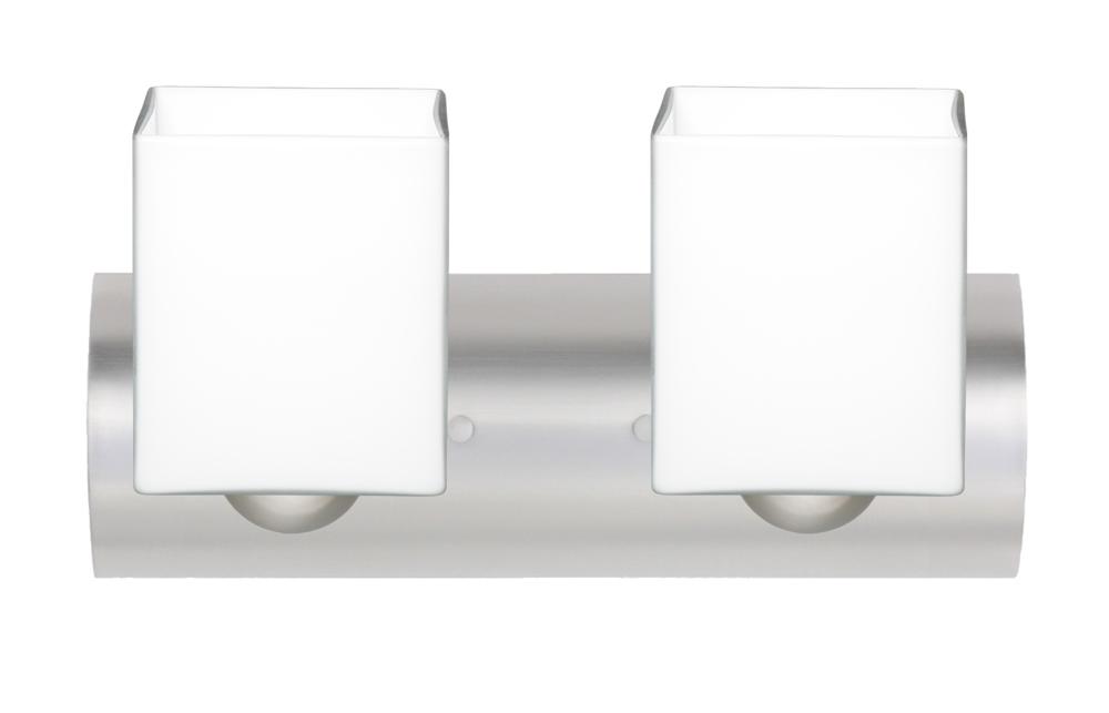 Besa Wall Rise Satin Nickel Opal Matte 2x60W Medium Base